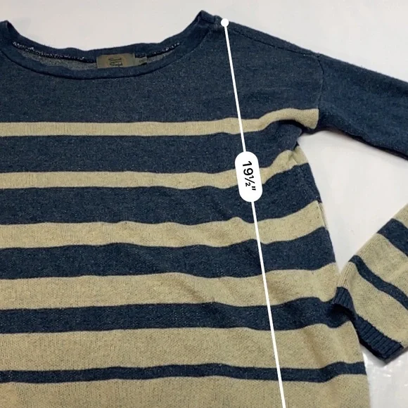 Sweet n Sinful Striped Blue / Cream Classic Casual Knit Top Size Small - Picture 12 of 15